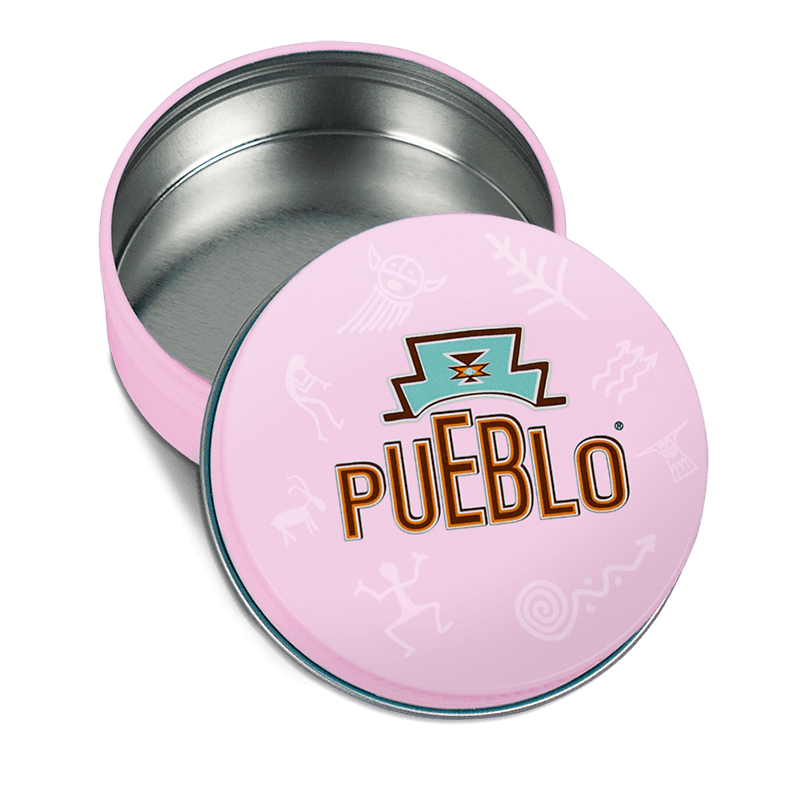 Pinker Taschenascher-to-go mit PUEBLO-Logo